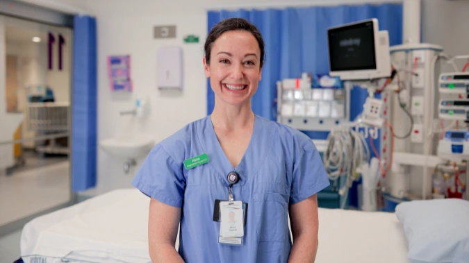 Alicia, Critical Care Nurse, in scrubs - Health New Zealand